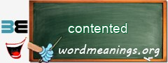 WordMeaning blackboard for contented